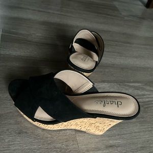Black Wedge Sandals by Charles David